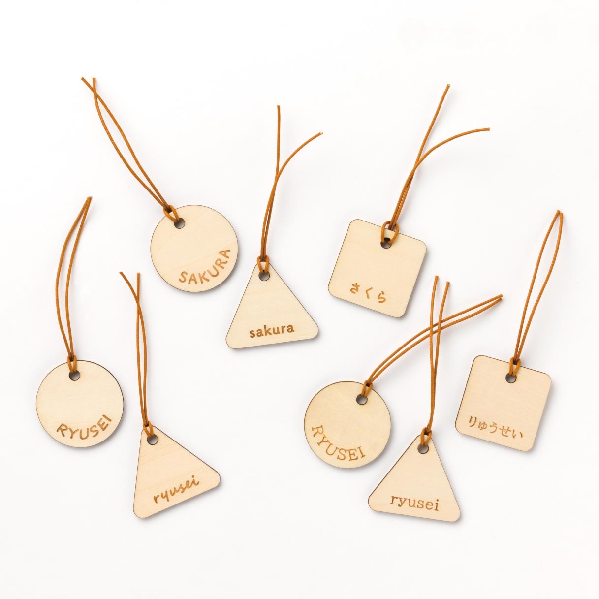 レーザー 名入れ 木製 ストラップ